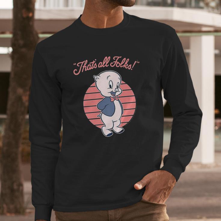 Looney Tunes Porky Pig That Is All Folks Long Sleeve T-Shirt Gifts for Him