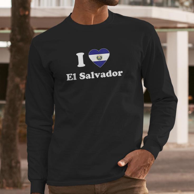 I Love El Salvador Gift I Heart El Salvador Salvadoran Long Sleeve T-Shirt Gifts for Him