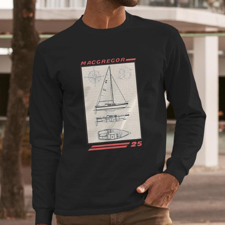 Macgregor 25 Sailboat Line Drawing Long Sleeve T-Shirt Gifts for Him