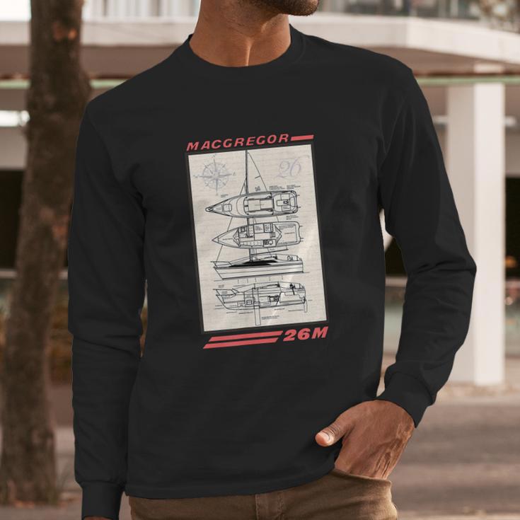 Macgregor 26M Sailboat Line Drawing Long Sleeve T-Shirt Gifts for Him