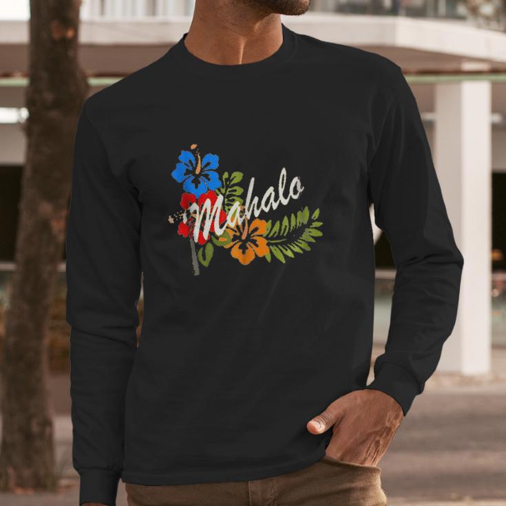 Mahalo Aloha Hawaiian Long Sleeve T-Shirt Gifts for Him