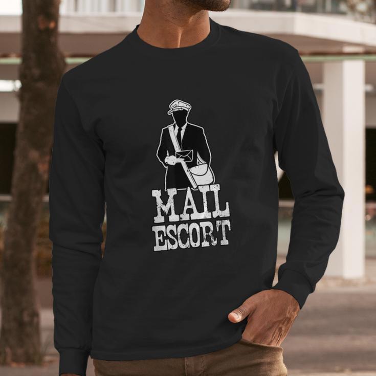 Mail Escort Postal Worker Scan Barcodes Delivery Long Sleeve T-Shirt Gifts for Him