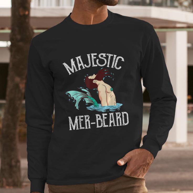 Majestic Merbeard Funny Merman Manly Merman Long Sleeve T-Shirt Gifts for Him