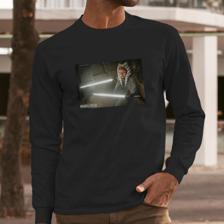 The Mandalorian Ahsoka Tano Lightsaber Battle Long Sleeve T-Shirt Gifts for Him