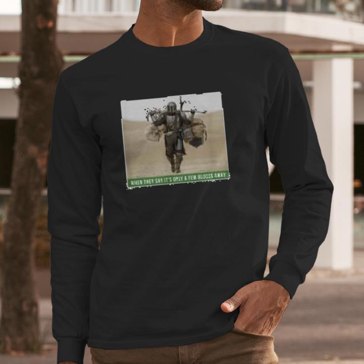 The Mandalorian And The Child Funny Meme Long Sleeve T-Shirt Gifts for Him