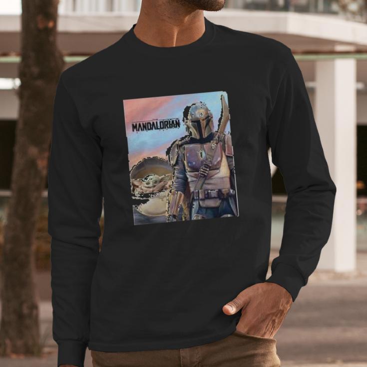 The Mandalorian The Child Painting Long Sleeve T-Shirt Gifts for Him