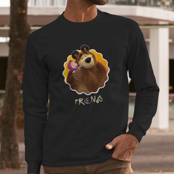 Masha And The Bear Friends Long Sleeve T-Shirt Gifts for Him