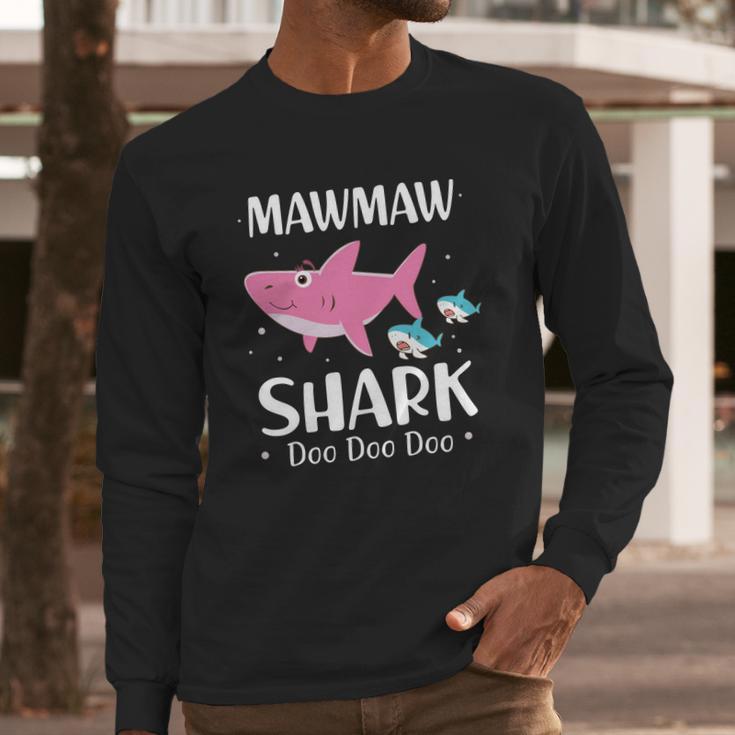 Mawmaw Shark Doo Doo Doo Black Pink Long Sleeve T-Shirt Gifts for Him