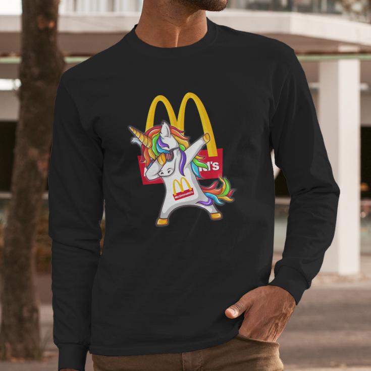 Mcdonalds Unicorn Dabbing Long Sleeve T-Shirt Gifts for Him