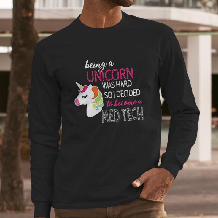 Med Tech Lab Medical Technician Unicorn Long Sleeve T-Shirt Gifts for Him