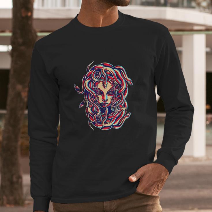 Medusa Head Snake Hair Greek Mythology Gift Long Sleeve T-Shirt Gifts for Him