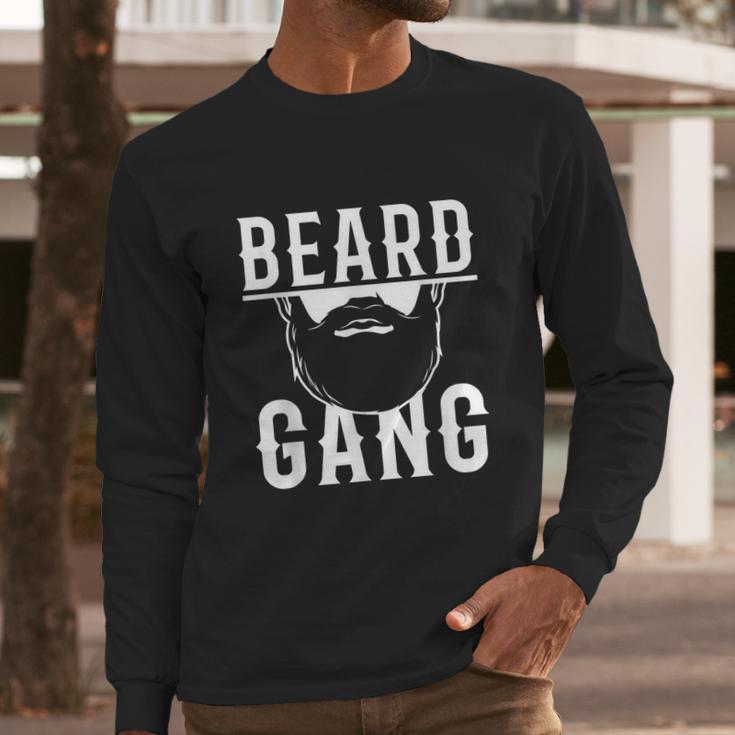 Mens Beard Gang Funny Bearded Man Male Facial Hair Long Sleeve T-Shirt Gifts for Him