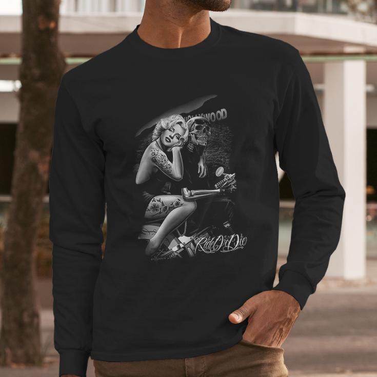 Mens David Gonzales Art Dga Hollywood Homegirl Ride Or Die Long Sleeve T-Shirt Gifts for Him