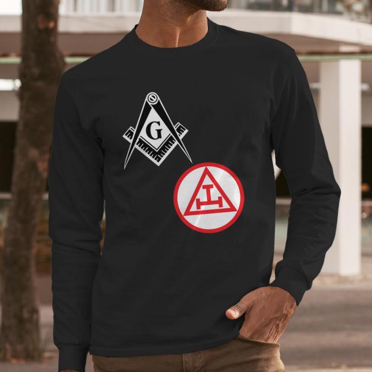 Mens Mason Royal Arch Split Masonic York Rite Black Long Sleeve T-Shirt Gifts for Him