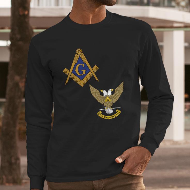 Mens Mason Scottish Rite Split Masonic Wings Up Long Sleeve T-Shirt Gifts for Him