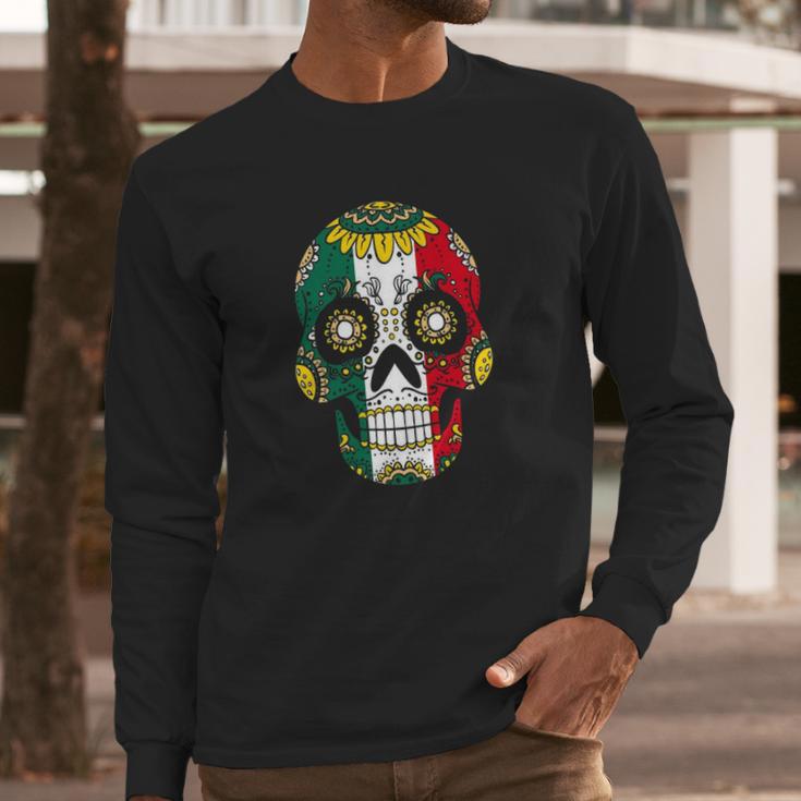 Mens Mexician Dia De Los Muertos Men Sugar Skull Day Of Dead Men Long Sleeve T-Shirt Gifts for Him