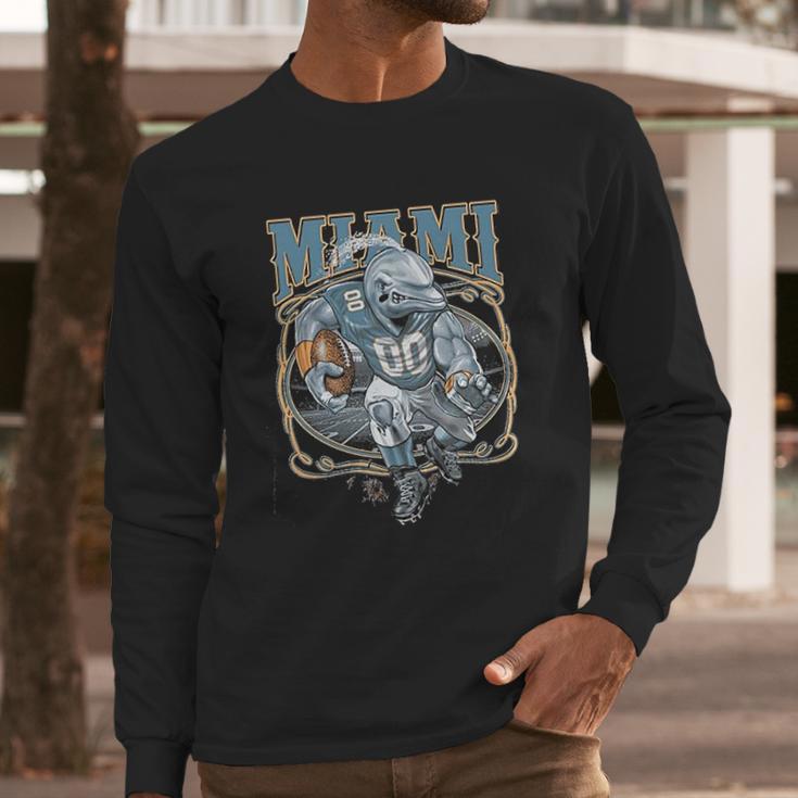 Miami Fans Mia Fantasy Football Sports Tri Blend Long Sleeve T-Shirt Gifts for Him