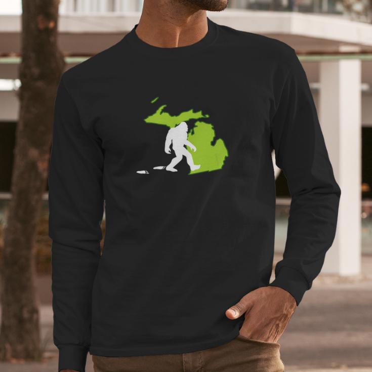 Michigan State Bigfoot Hunter Long Sleeve T-Shirt Gifts for Him