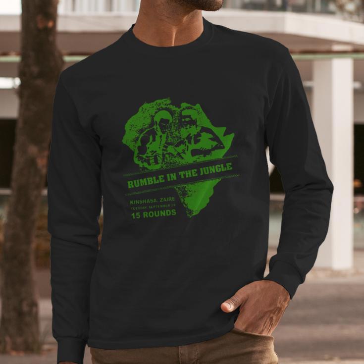 Muhammad AliShirt Rumble In The Jungle Poster Ali Vs Foreman Long Sleeve T-Shirt Gifts for Him