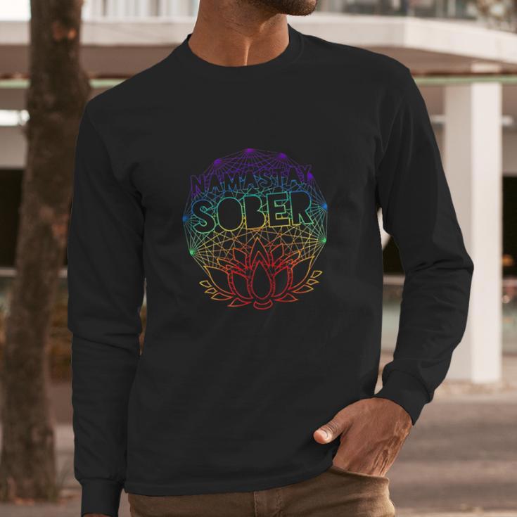 Namastay Sober Na Aa Alcoholics Anonymous Sobriety Recovery Long Sleeve T-Shirt Gifts for Him