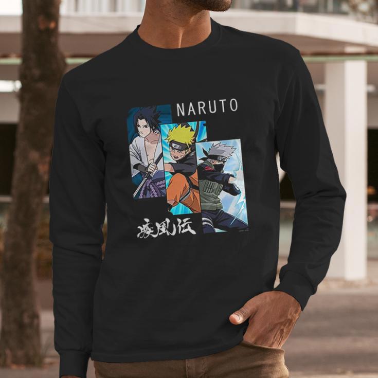 Naruto Shippuden 3 Panels And Kanji Long Sleeve T-Shirt Gifts for Him