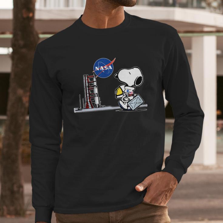 Nasa Snoopy Astronaut T-Shirt Long Sleeve T-Shirt Gifts for Him