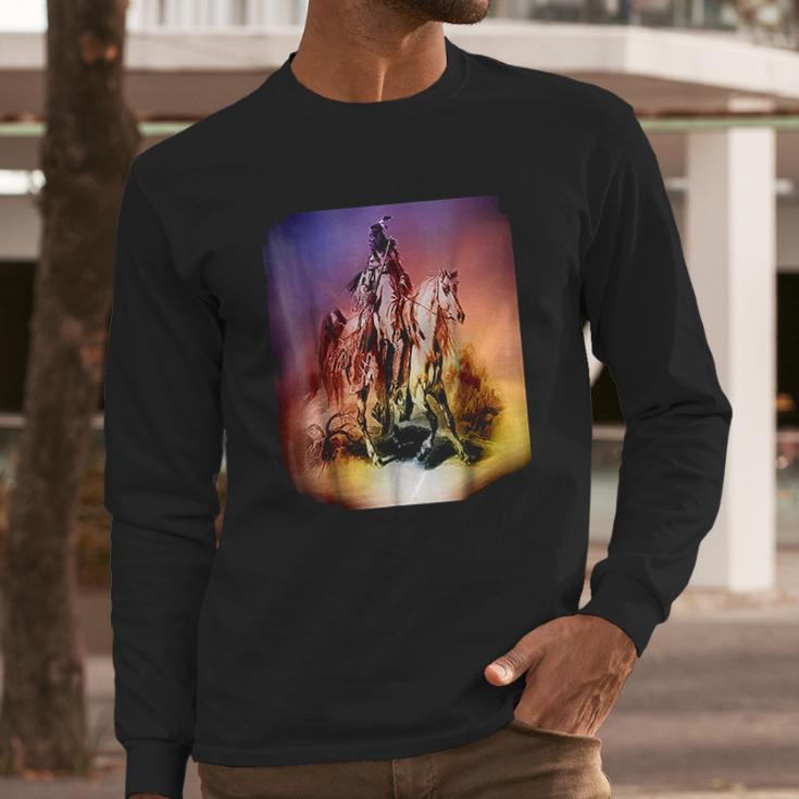 Nativeink Indian Blackfoot Hunter Clothes Apparel Blackfeet Long Sleeve T-Shirt Gifts for Him