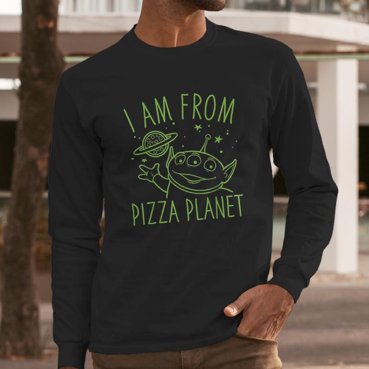 Neon Green Alien Pizza Planet Long Sleeve T-Shirt Gifts for Him