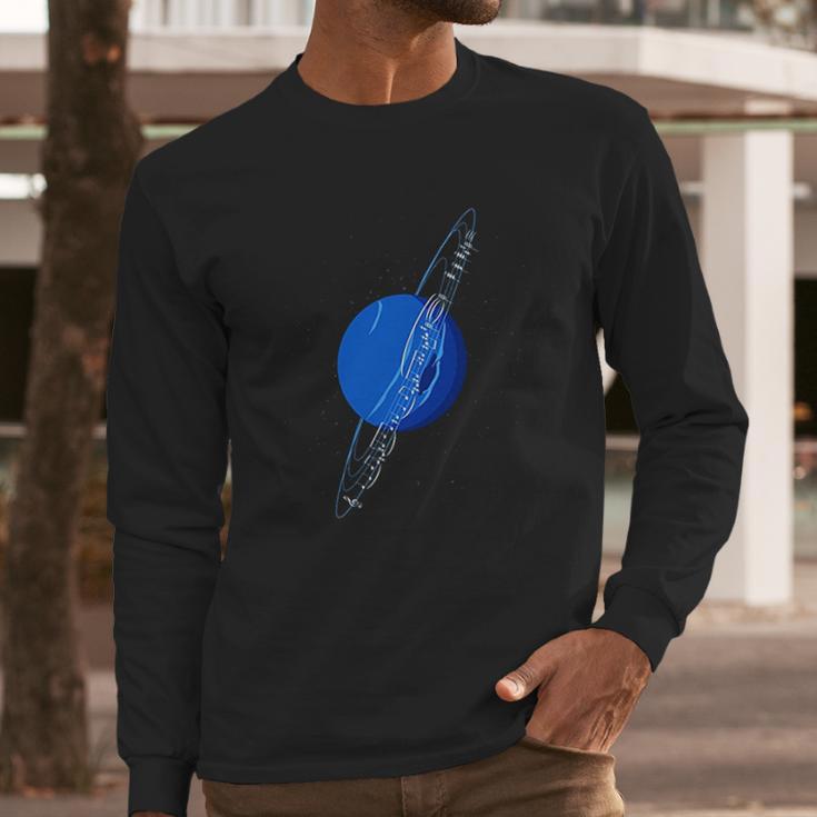 Neptunes Punny Planet Of Neptune With Music Notes Long Sleeve T-Shirt Gifts for Him