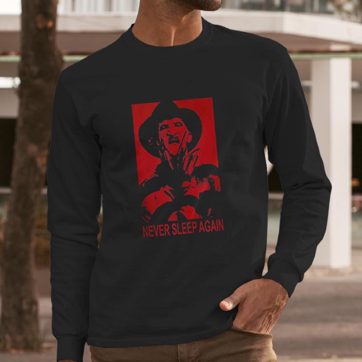 Nightmare On Elm Street Freddy Never Sleep Again Red Long Sleeve T-Shirt Gifts for Him