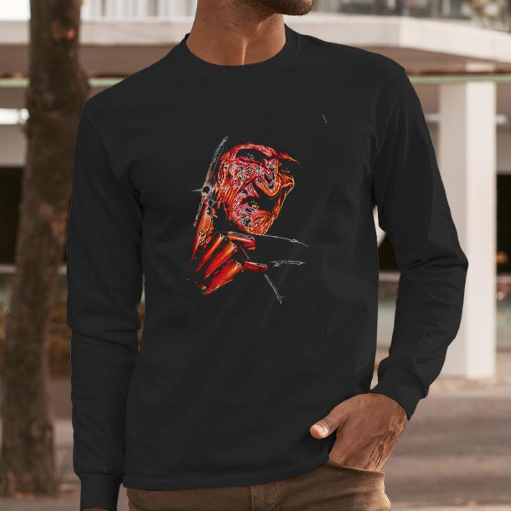 Nightmare On Elm Street Freddys Face Long Sleeve T-Shirt Gifts for Him