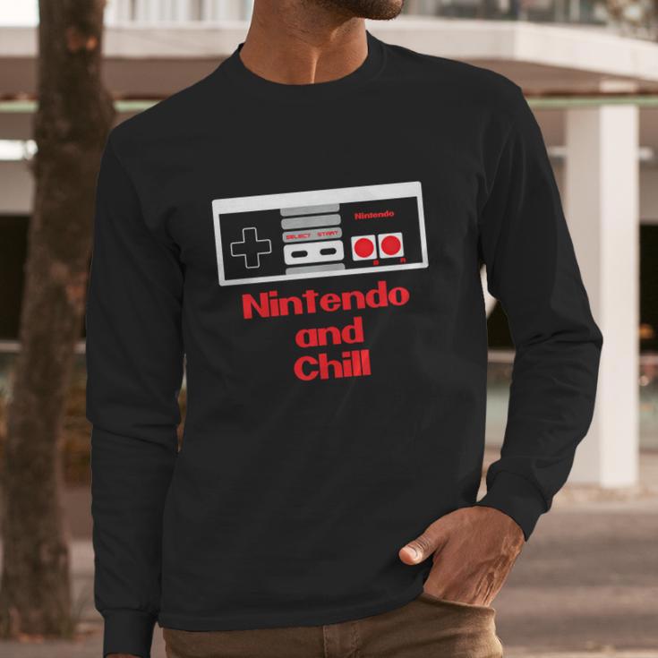 Nintendo And Chill - Nintendo And Chill T-Shirt Long Sleeve T-Shirt Gifts for Him