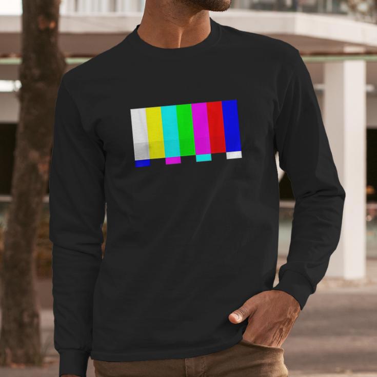 No Signal Television Screen Color Bars Test Pattern Long Sleeve T-Shirt Gifts for Him