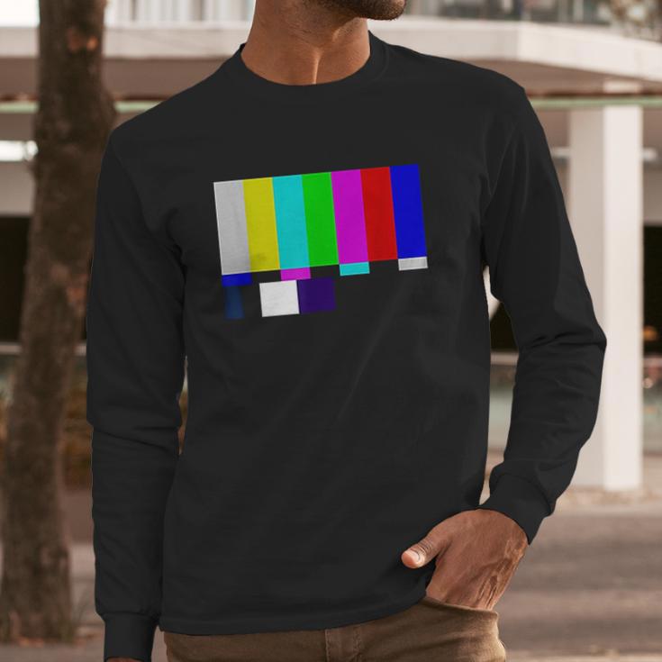 No Signal Television Screen Color Bars Test Pattern Long Sleeve T-Shirt Gifts for Him