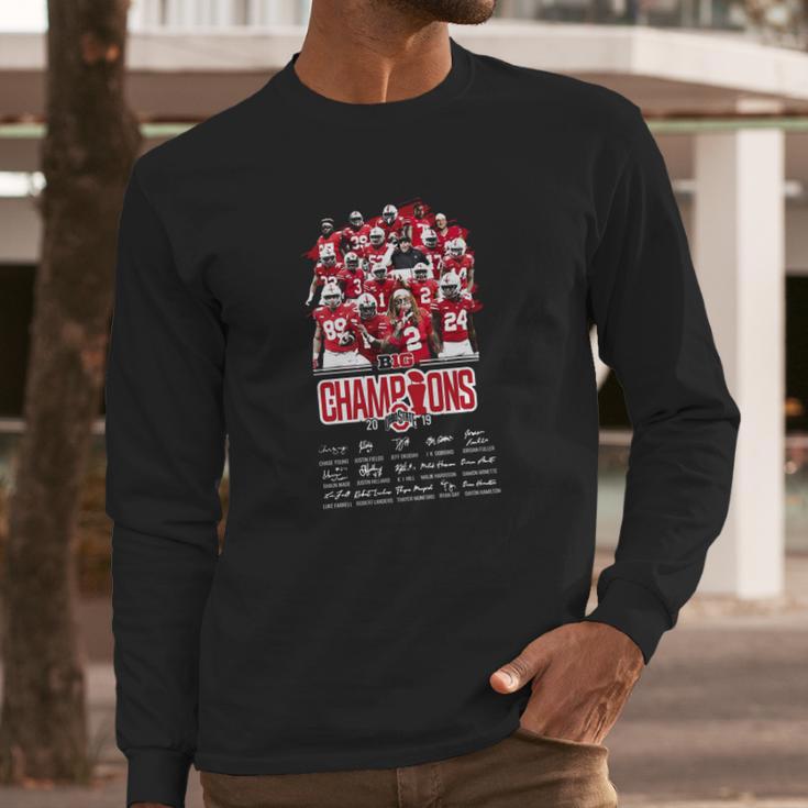 Ohio State Buckeyes Players Big Champions 2019 Signatures Sweater Long Sleeve T-Shirt Gifts for Him