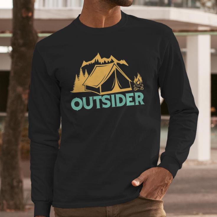 Outsider Hiking Tent Adventure T- Long Sleeve T-Shirt Gifts for Him