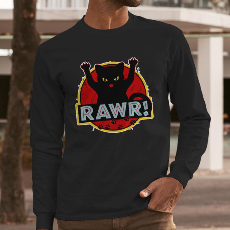 Parody Cat Rawr Logo Long Sleeve T-Shirt Gifts for Him