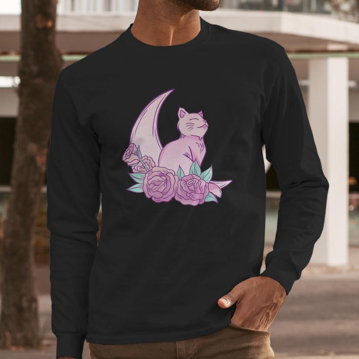 Pastel Goth Kawaii Cat Vaporwave Aesthetic Long Sleeve T-Shirt Gifts for Him