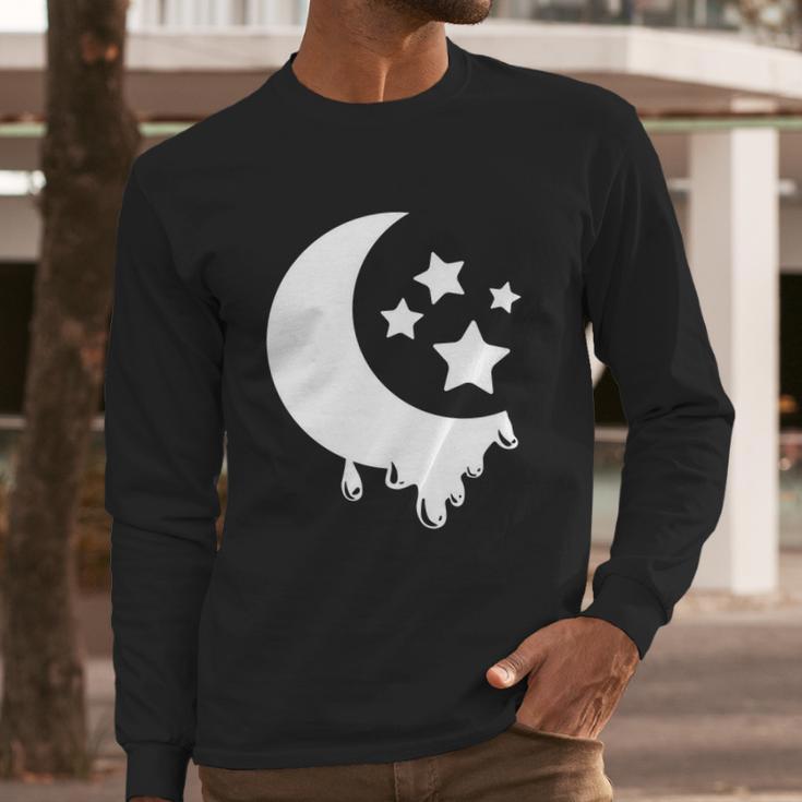 Pastel Goth Moon With Stars Kawaii Pastel Goth Design Gift Meaningful Gift Long Sleeve T-Shirt Gifts for Him