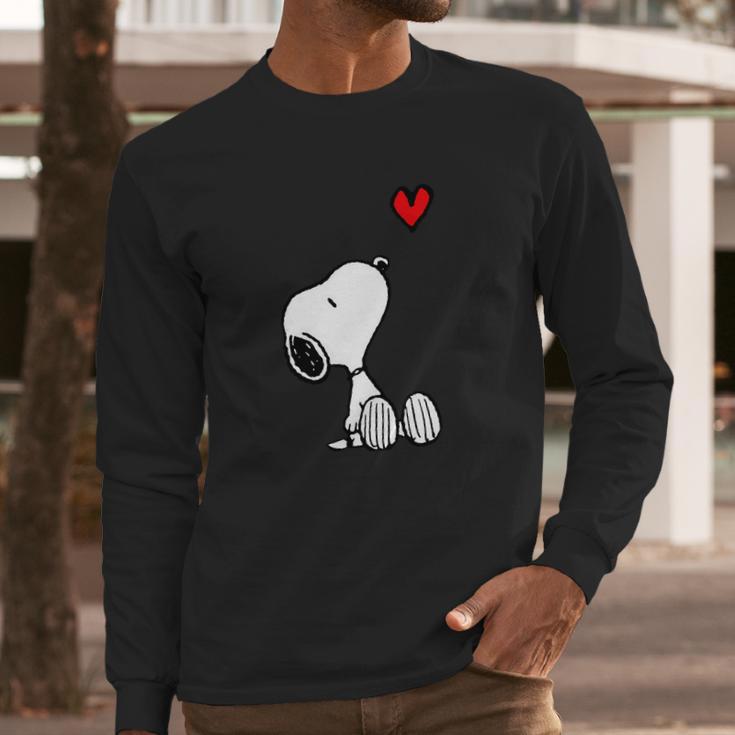 Peanuts Heart Sitting Snoopy Long Sleeve T-Shirt Gifts for Him