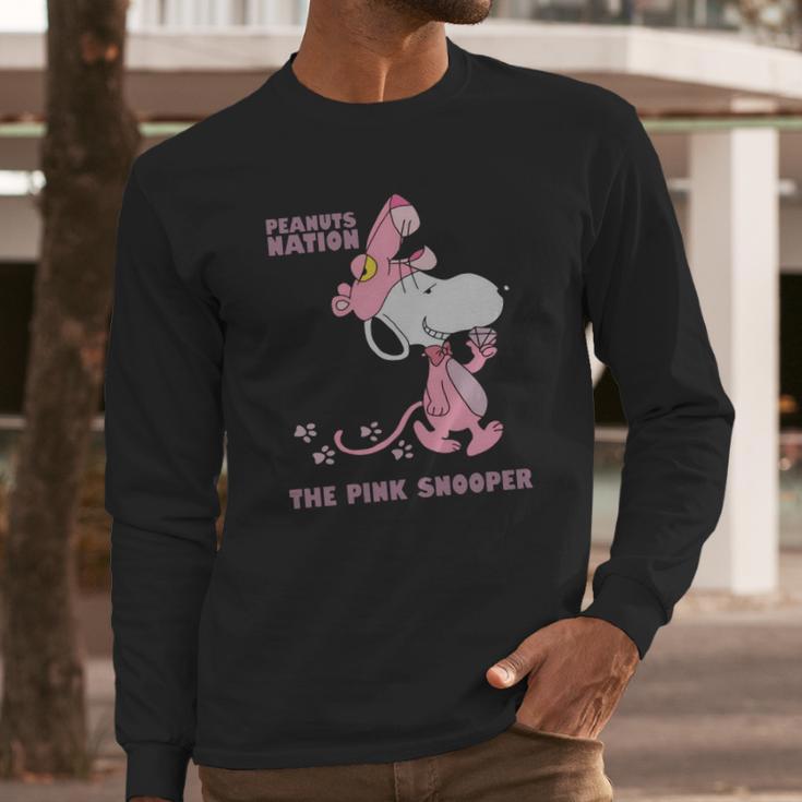 Peanuts Nation The Pink Snooper Long Sleeve T-Shirt Gifts for Him