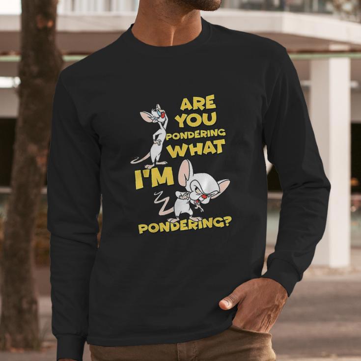 Pinky And The Brain Pondering Long Sleeve T-Shirt Gifts for Him