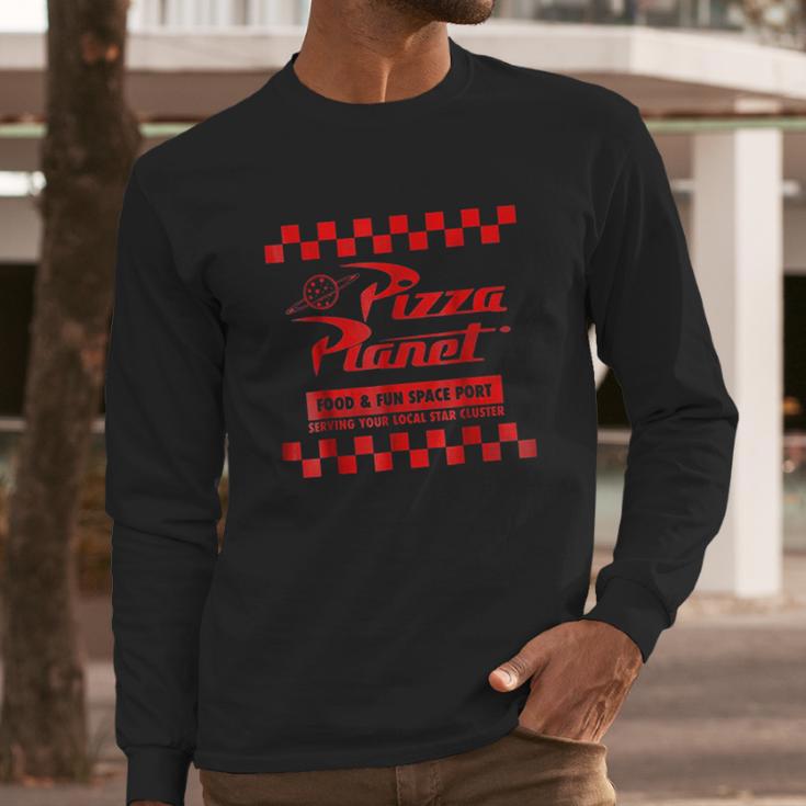 Pizza Planet Checkered Logo Long Sleeve T-Shirt Gifts for Him