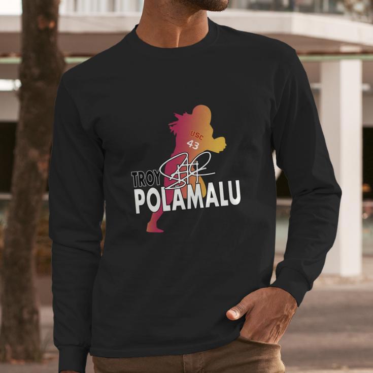 The Polamalu Silhouette Design Long Sleeve T-Shirt Gifts for Him