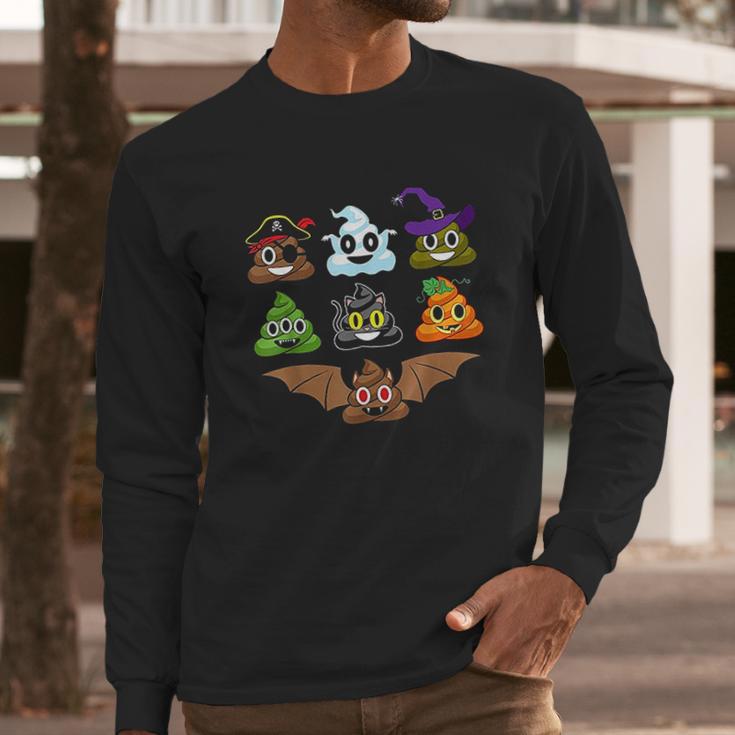 Poops Emojis Halloween Long Sleeve T-Shirt Gifts for Him