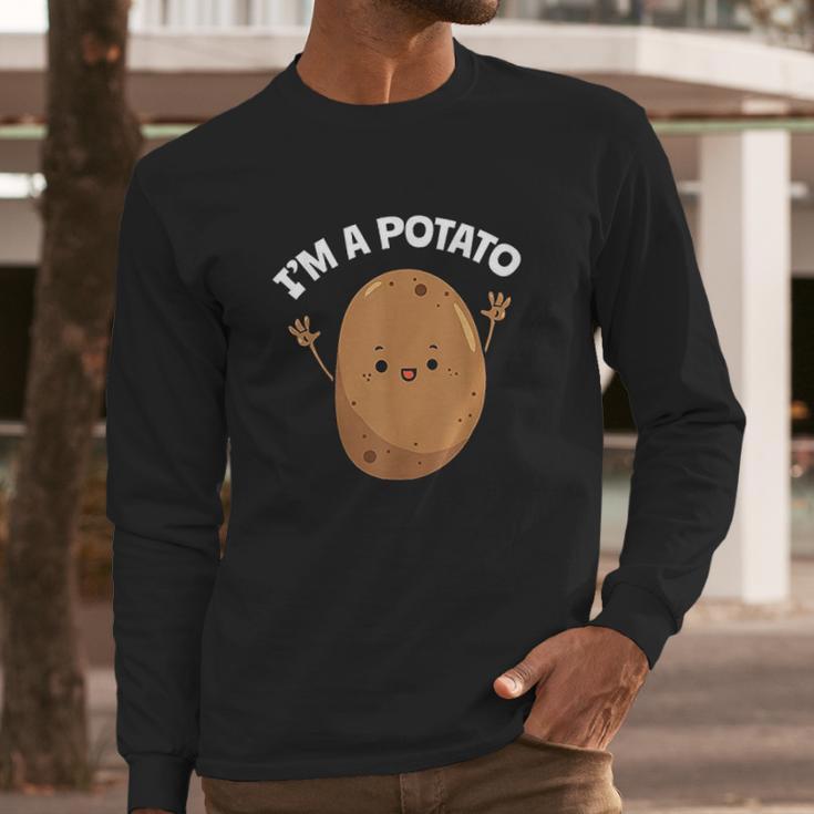 I Am A Potato Taters Spud Tattie Vegan Lover Keto Veggie Long Sleeve T-Shirt Gifts for Him