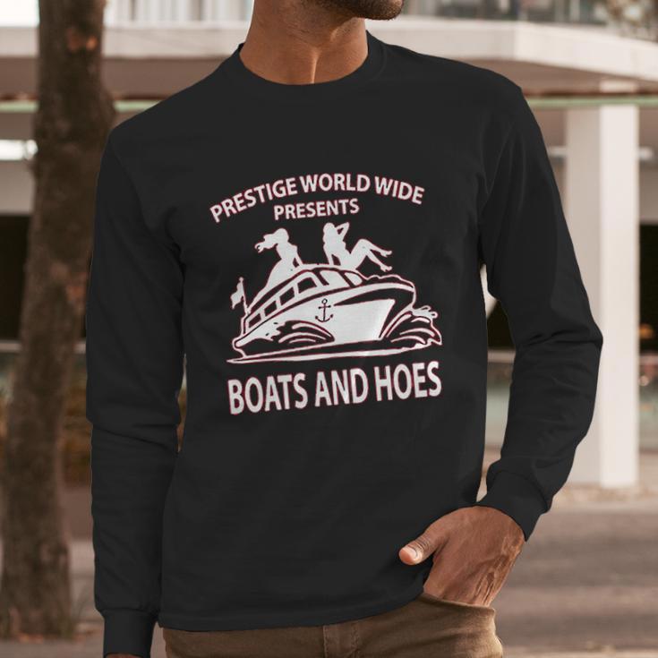 Prestige Worldwide Boats And Hoes Funny Movie Inspired Step Brothers Drinking Long Sleeve T-Shirt Gifts for Him