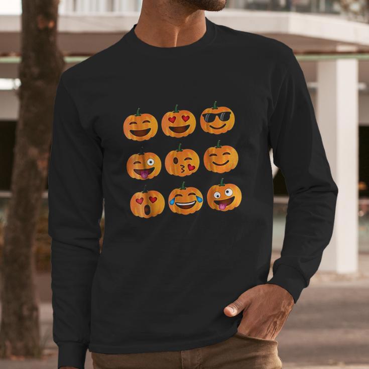 Pumpkin Emoji Pumpkin Emoji Halloween Costume Long Sleeve T-Shirt Gifts for Him