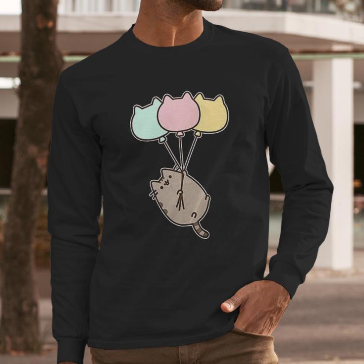 Pusheen The Cat Balloons Juniors Long Sleeve T-Shirt Gifts for Him