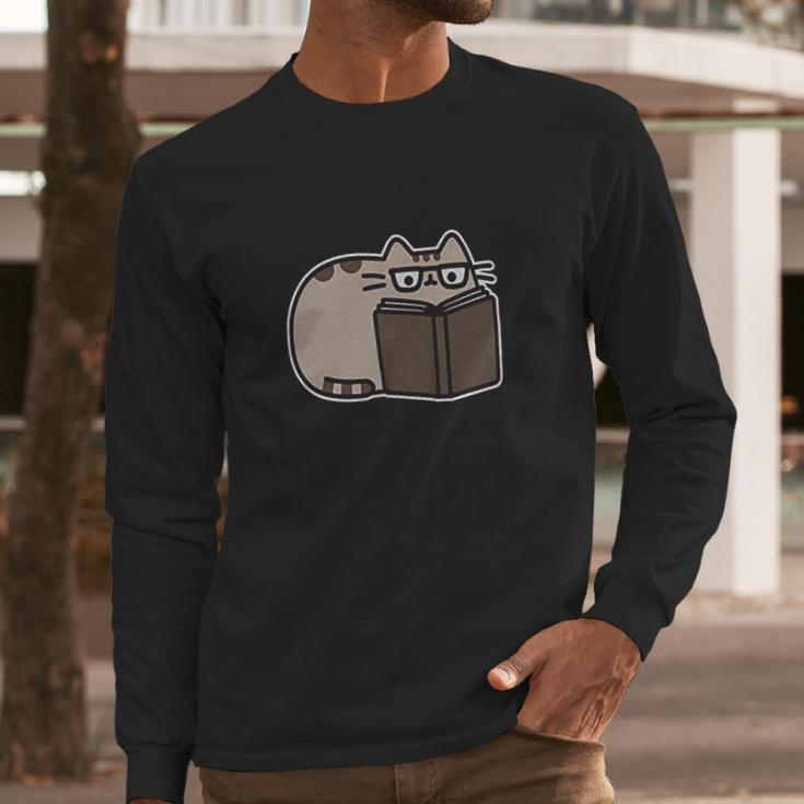 Pusheen The Cat Reading Juniors Long Sleeve T-Shirt Gifts for Him